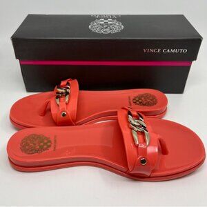 Vince Camuto Evolet Cove Coral Jelly Slide Sandals US 6 Neon Orange